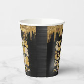 シニアブラック&金ゴールドグリッタードリップカスタム 紙コップ (左)