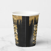 シニアブラック&金ゴールドグリッタードリップカスタム 紙コップ (右)