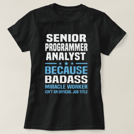 シニアプログラマ分析 Tシャツ (デザイン正面)