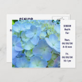 シニアヘルスフェア招待状カードカスタムブルー インビテーションポストカード (正面/裏面)