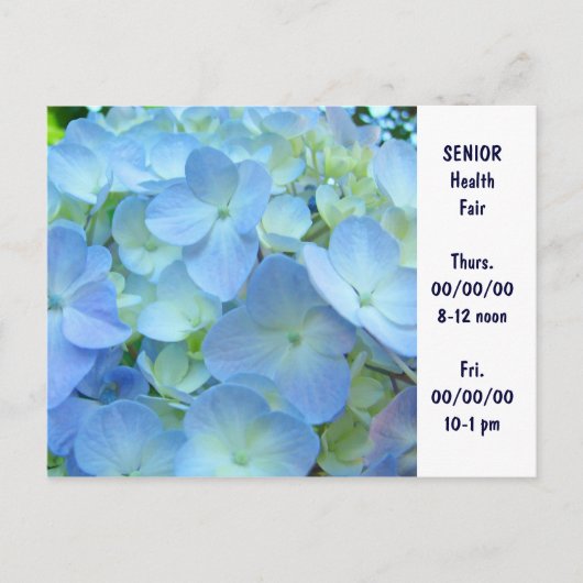 シニアヘルスフェア招待状カードカスタムブルー インビテーションポストカード (正面)