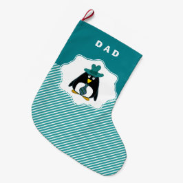 シニアペおもしろいンギンパパのクリスマスストッキング ラージクリスマスストッキング
