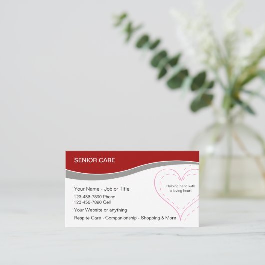 シニアホーム気にビジネスカード 名刺 (スタンド正面)