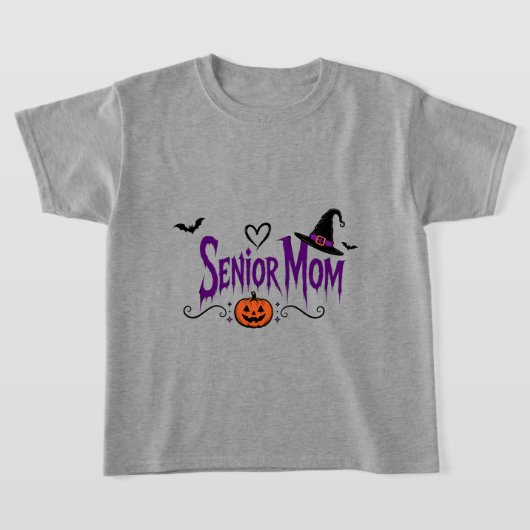 シニアママ、面白いハロウィンママ、スリリングなカボチャママ Tシャツ (レイダウン)