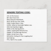 シニアメールや文字を打つコード シーズンポストカード (正面)