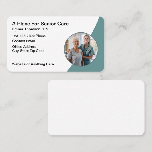 シニアメ気にディカルナースビジネスカード 名刺 (正面/裏面)