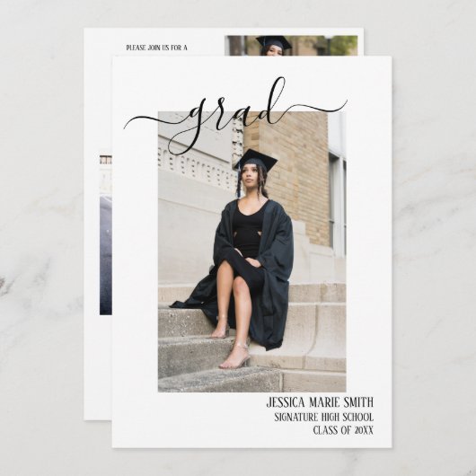 シニアモダン大学院の発表写真コラージュ サンキューカード (正面/裏面)