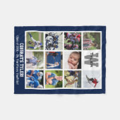 シニアモノグラムの卒業写真数々のコラージュ フリースブランケット (正面(横))