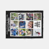 シニアモノグラムの卒業写真数々のコラージュ フリースブランケット (正面(横))