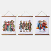 シニアモーメントウッドトップウォールタペストリー 吊り下げ型タペストリー (トリプル)