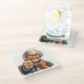 シニアモーメントガラスコースター ガラスコースター (アングル)