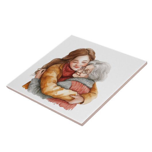 シニアモーメントマザーズデイ/任意の日セラミックタイル タイル (側面)