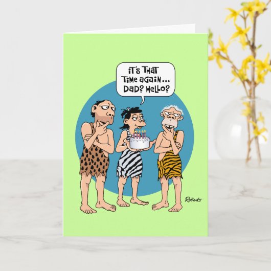 シニアユーモアのあるパパ誕生日 カード (黄色い花)