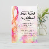 シニアリサイタルウォーターカラートレブルクレフ、 音符記号 招待状 (スタンド正面)