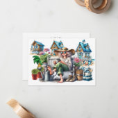 シニアレディかわいらし – 戻って見て! ノートカード (正面/裏面インサイチュ)