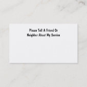 シニア介護者のギラズィきらきら光るー・ビジネス・カード 名刺 (裏面)