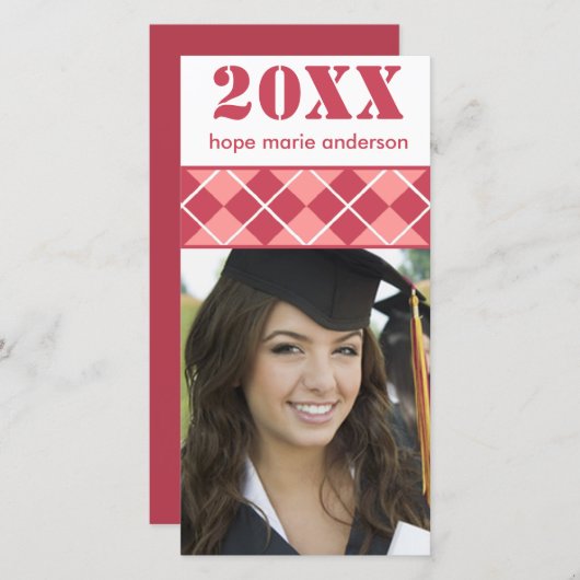 シニア写真の卒業写真カード 案内状 (正面/裏面)