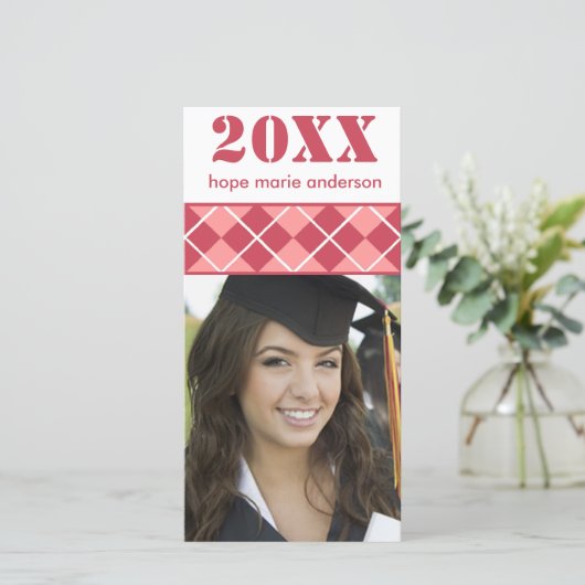 シニア写真の卒業写真カード 案内状 (スタンド正面)