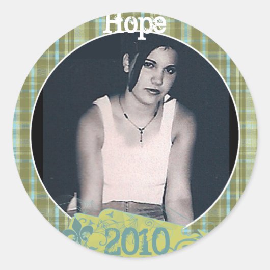 シニア写真ステッカー ラウンドシール (正面)