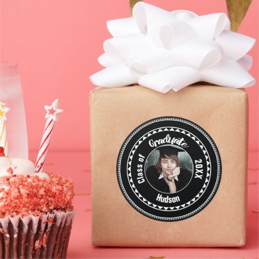 シニア写真ステッカー ラウンドシール (パーティー)