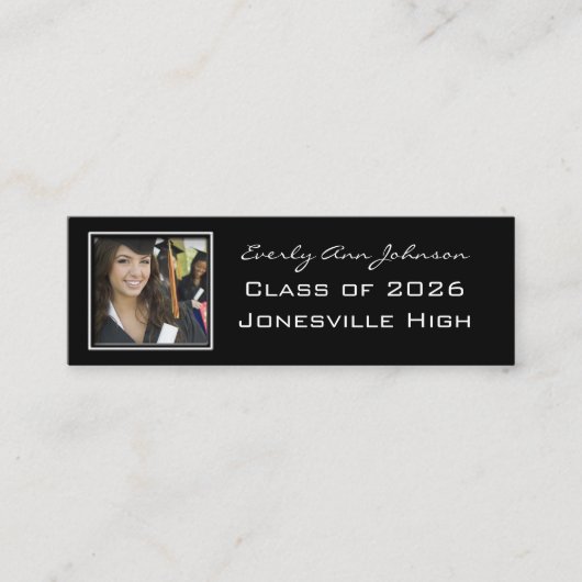 シニア写真プロフィール写真の名刺 スキニー名刺 (正面)