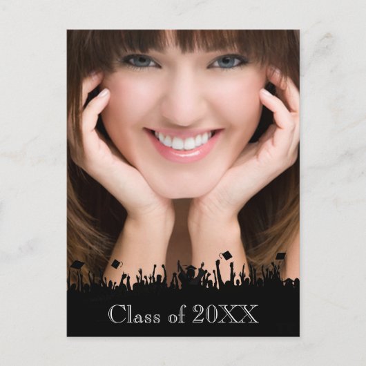 シニア卒業オープンハウスのシルエットクラス インビテーションポストカード (正面)