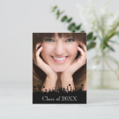 シニア卒業オープンハウスのシルエットクラス インビテーションポストカード (スタンド正面)