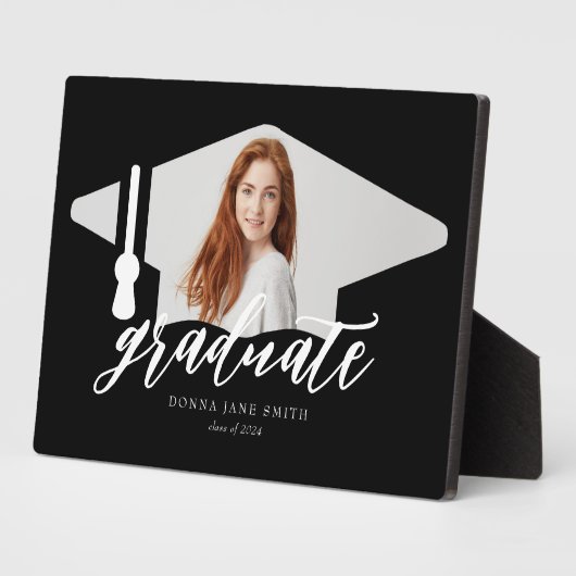 シニア卒業写真の卒業生 フォトプラーク (側面)