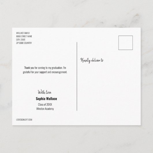 シニア卒業写真をありがとう 案内ポストカード (裏面)