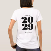 シニア卒業生 - 名前入りシルバー Tシャツ (裏面)