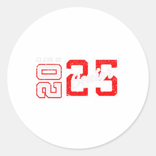 シニア卒業2025シニア2025クラスの2025 ラウンドシール (正面)