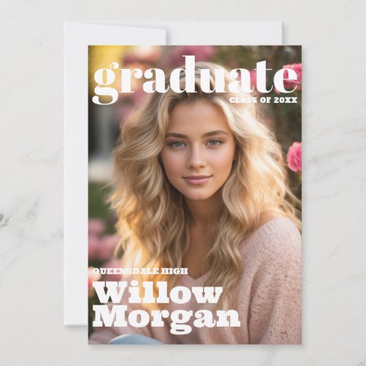 シニア卒業3写真卒業イベント招待状 招待状 (正面)