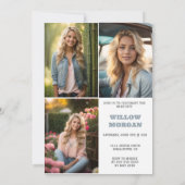 シニア卒業3写真卒業イベント招待状 招待状 (裏面)