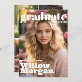 シニア卒業3写真卒業イベント招待状 招待状