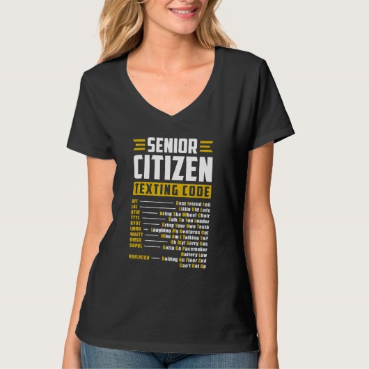 シニア向けテキストコード クールな祖父 祖母 Tシャツ (正面)