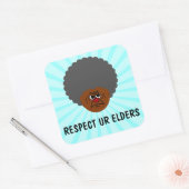 シニア市民のスターン警告:あなたの長老を尊重する スクエアシール (封筒)