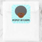 シニア市民のスターン警告:あなたの長老を尊重する スクエアシール (バッグ)