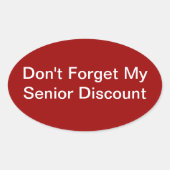 シニア忘れディスカウントシールを使用しない 楕円形シール (正面)