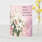 シニア悔やみや弔慰ブーケ カード (黄色い花)