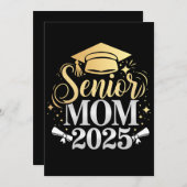 シニア母2025卒業家族の息子の娘 招待状 (正面/裏面)