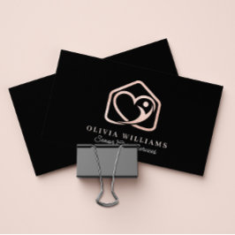 シニア気にサービス介護者ブラック&バラ金ゴールド 名刺