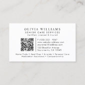 シニア気にサービス介護者ブラック&金ゴールド 名刺 (裏面)