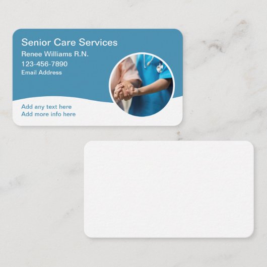 シニア登気に録ナースホームのヘルス 名刺 (正面/裏面)