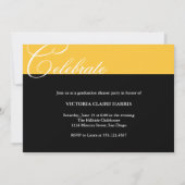 シニア祝金ゴールド黒3枚の写真卒業 招待状 (裏面)