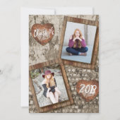 シニア素朴写真卒業 招待状 (正面)