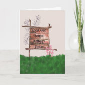 シニア誕生日カー保ドアウトの看板 カード (正面)