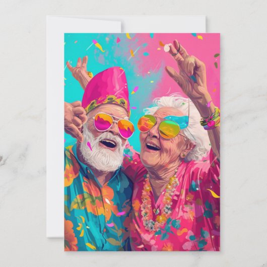 シニア誕生日パーティーと祖父母パーティー 招待状 (裏面)