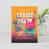 シニア誕生日パーティーと祖父母 招待状 (スタンド正面)