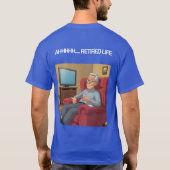 シニア退職したマン・ユーモア Tシャツ (裏面)