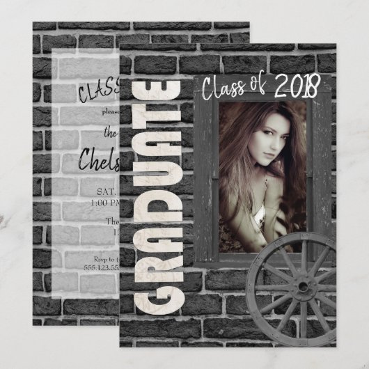 シニア🎓院出⭐⭐⭐⭐⭐ 招待状 (正面/裏面)